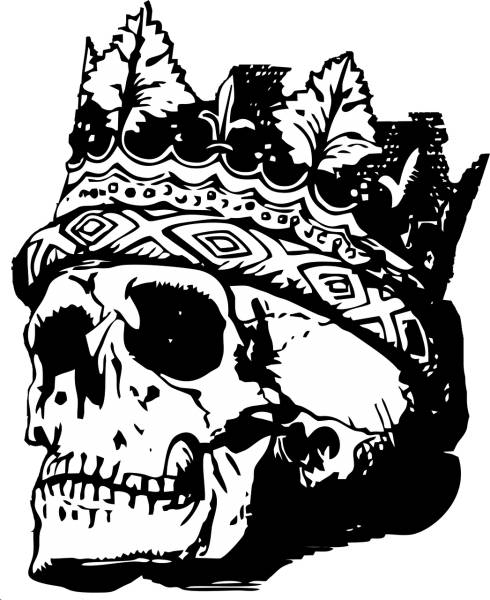 skull with crown skull crown death  svg vector cut file