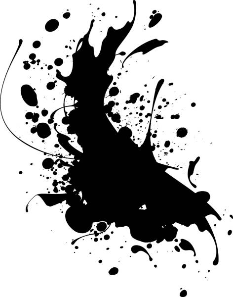 black ink paint splashing abstract  svg vector cut file