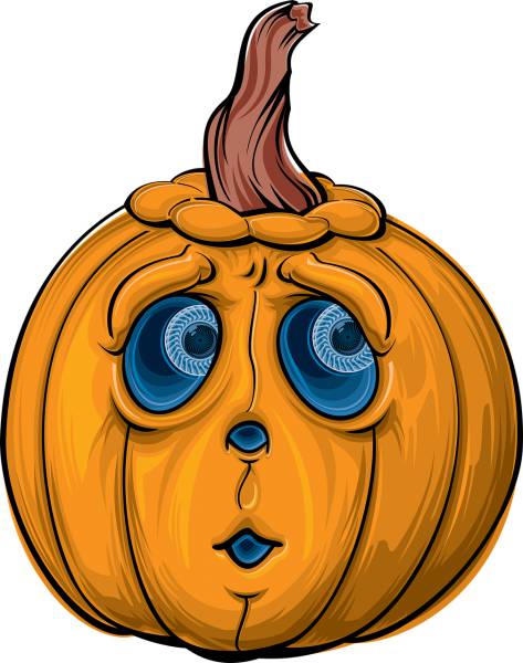 cartoon halloween pumpkin carved  svg vector cut file