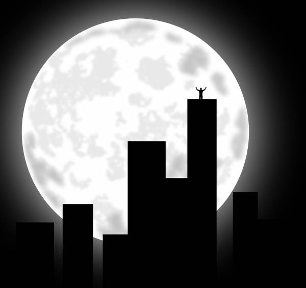 city moon buildings cityscape  svg vector cut file