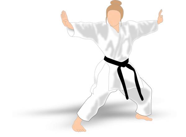 kata karate martial arts girl  svg vector cut file