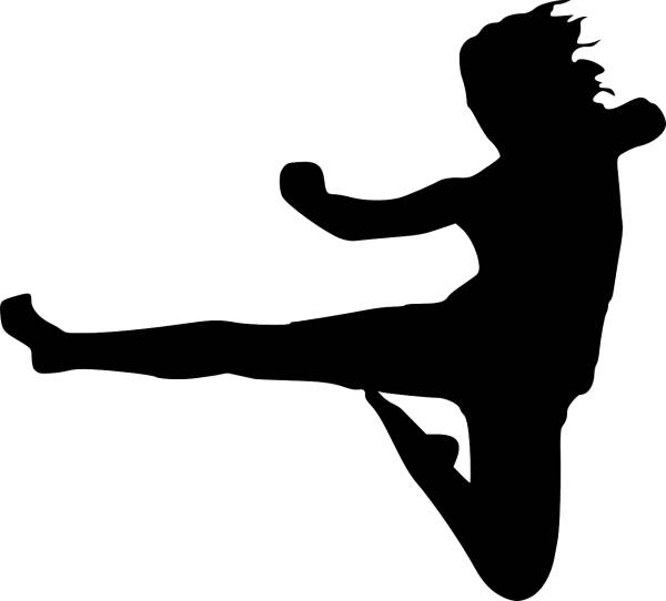 kickboxing karate fight girl kick  svg vector cut file