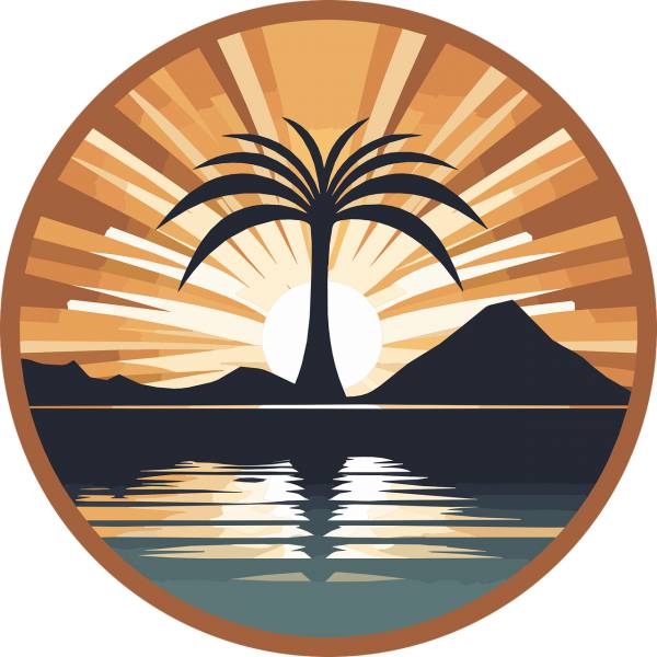 ai generated palm tree sea sunset  svg vector cut file