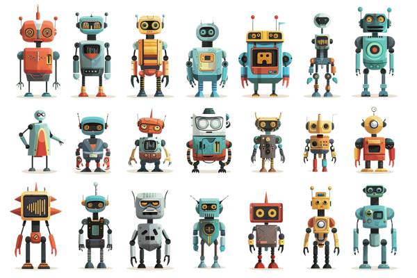 ai generated robots androids  svg vector cut file