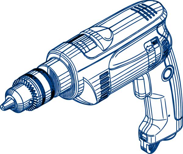 drill electric tool equipment work  svg vector cut file