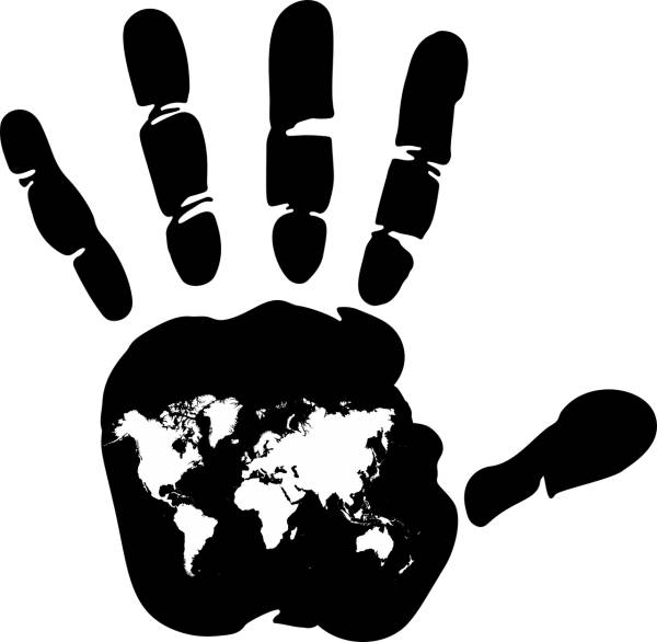 handprint world map geography  svg vector cut file