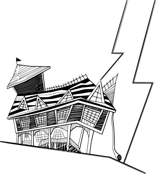 haunted house building spooky  svg vector cut file