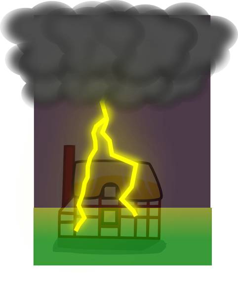 house home fire lightning burning  svg vector cut file