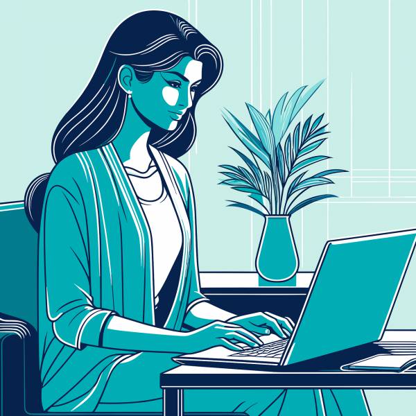 lady laptop business office work  svg vector cut file