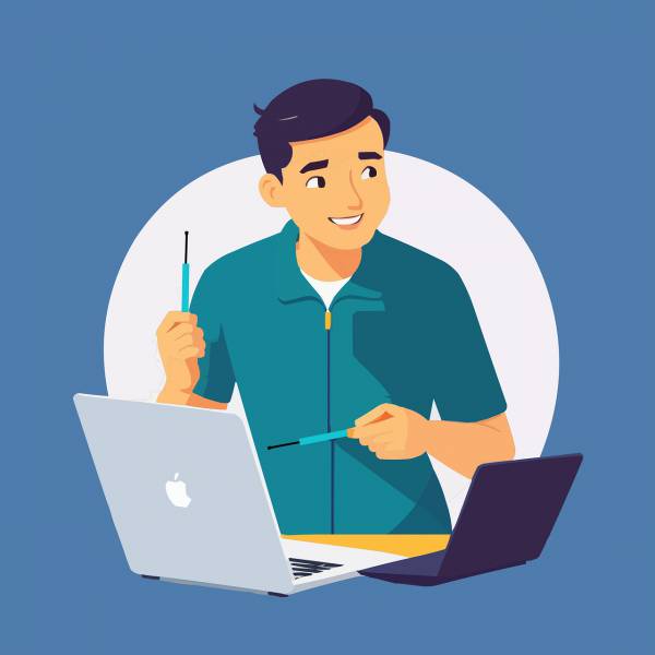 man laptop computer technology  svg vector cut file
