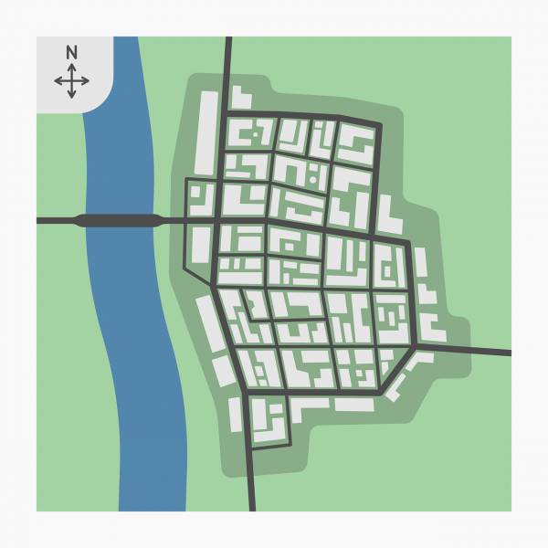 map town city river road  svg vector cut file