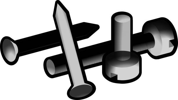 screw bolt nail metallic steel  svg vector cut file