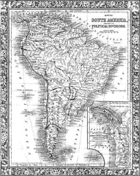 south america map line art  svg vector cut file