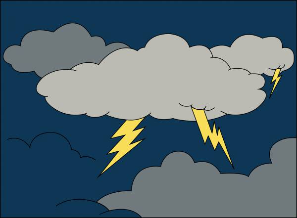 storm lightning weather clouds  svg vector cut file
