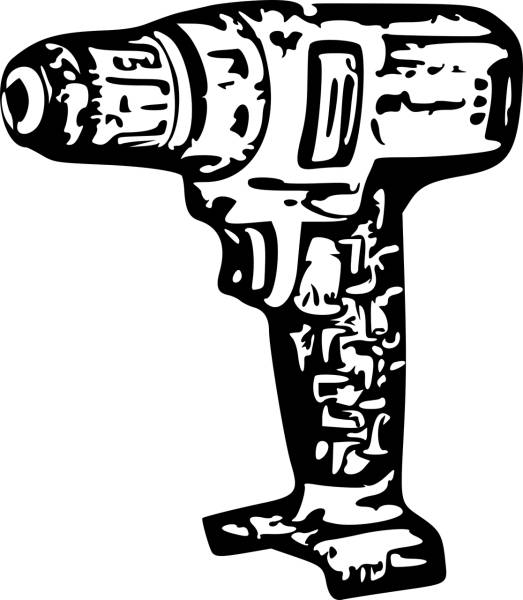 tool drill drawing cutout hammer  svg vector cut file
