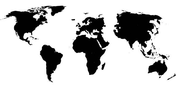 world map asia black continents  svg vector cut file