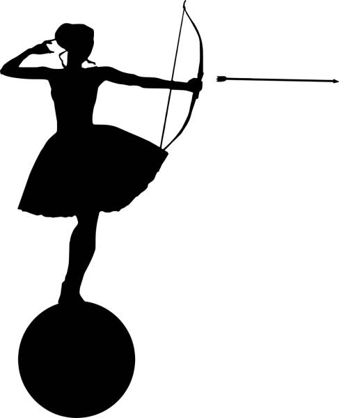 archery silhouette target female  svg vector cut file