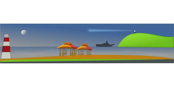 beach evening lighthouse seashore  svg vector cut file