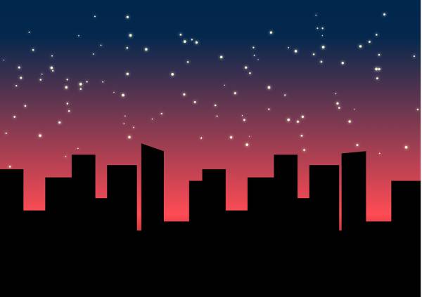 buildings city cityscape sky stars  svg vector cut file