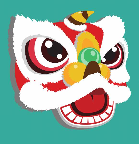 chinese lion lion dance new year  svg vector cut file
