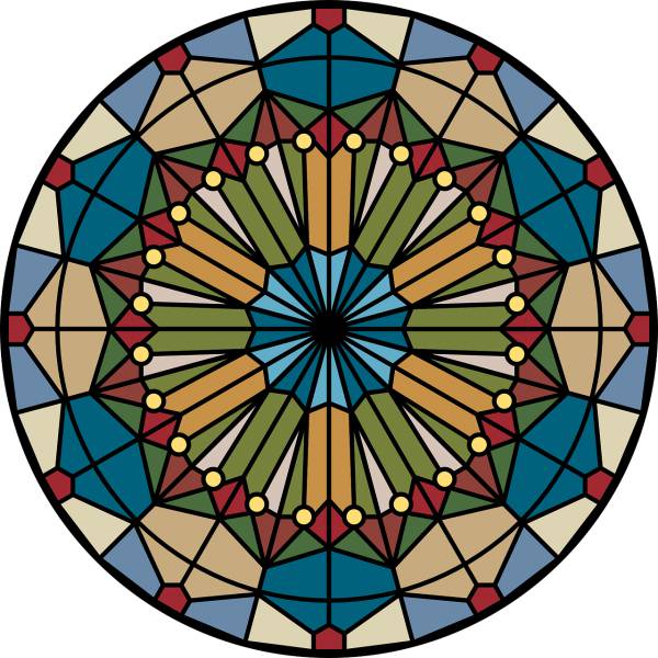 church glass rose stained window  svg vector cut file