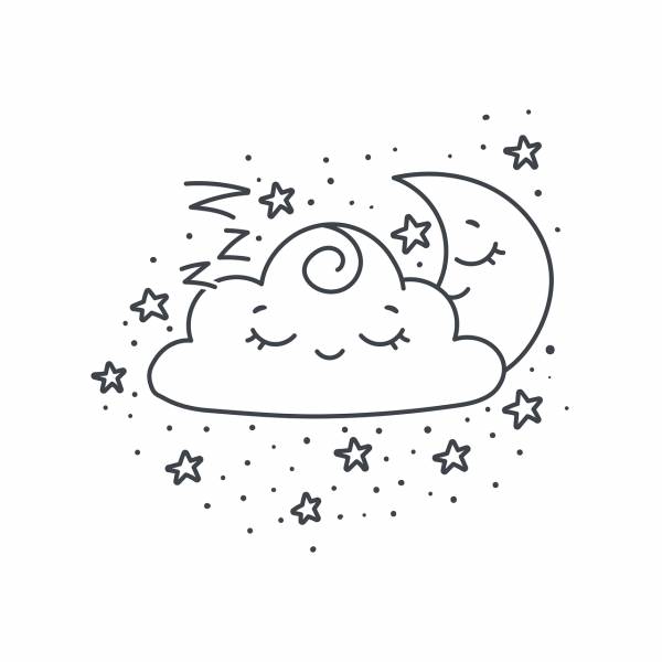 cloud dream star night moon cute  svg vector cut file