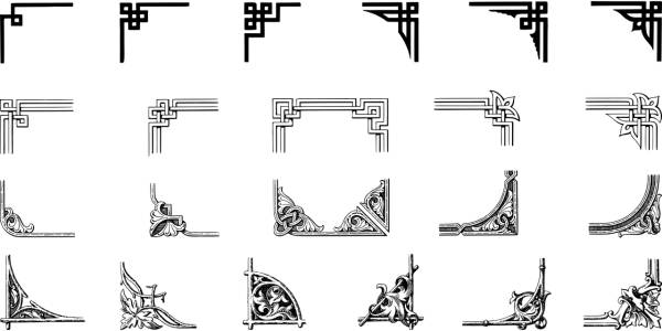 corners decorative line art decor  svg vector cut file
