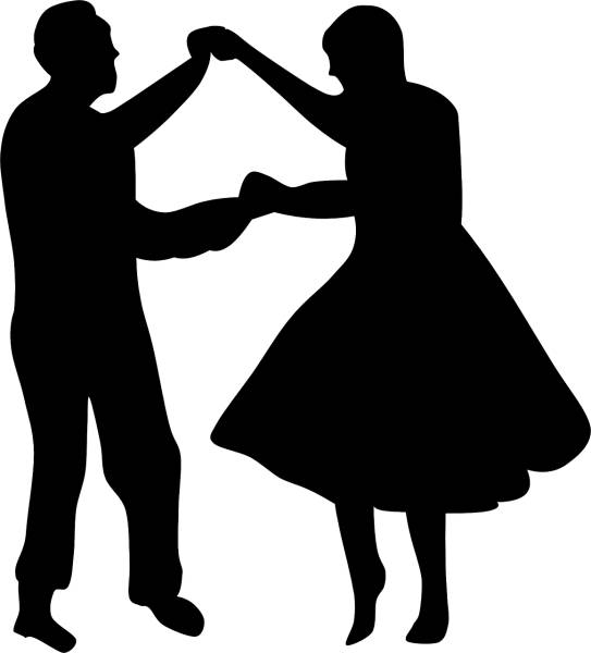 couple dancing silhouette black  svg vector cut file