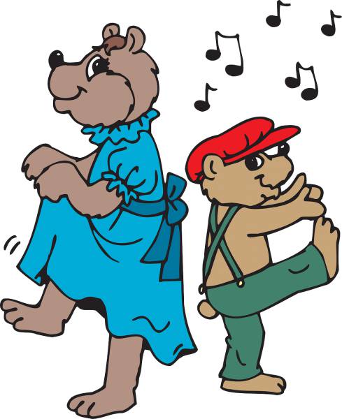 dance music notes bears dancing  svg vector cut file