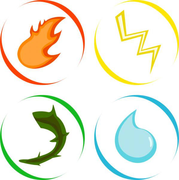 elements energy fire water  svg vector cut file
