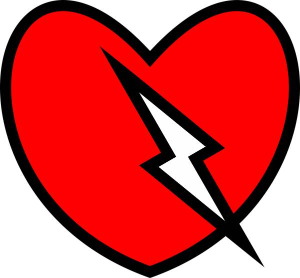 heart love care red thunder bolt  svg vector cut file