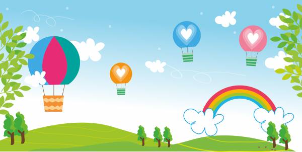 landscape sky rainbow garden  svg vector cut file