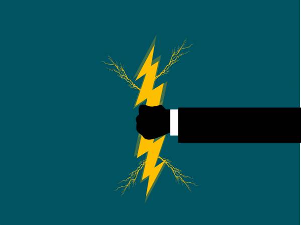 lightning hand bolt electricity  svg vector cut file