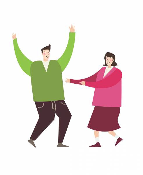 man women couple joy dancing  svg vector cut file