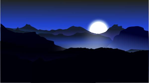 night moon sky nature mountains  svg vector cut file