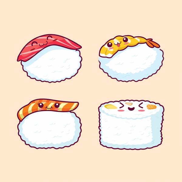 nigiri japanese food cartoon face  svg vector cut file