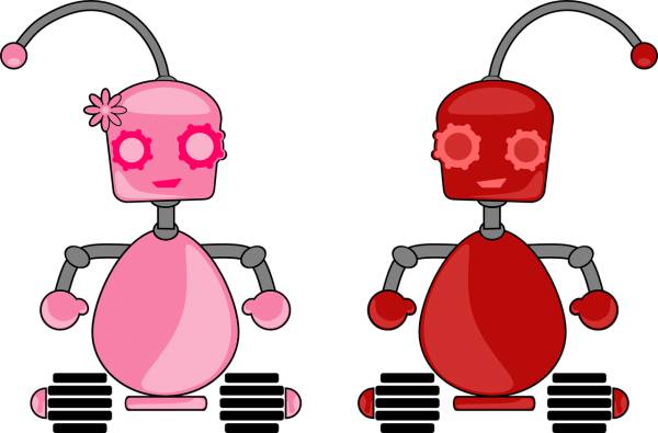 robot couple robot couple  svg vector cut file