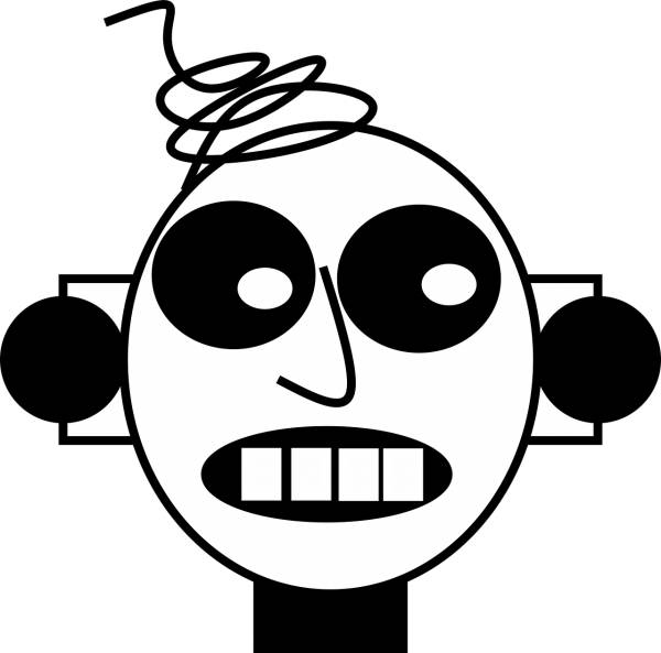 robot digital face computer  svg vector cut file