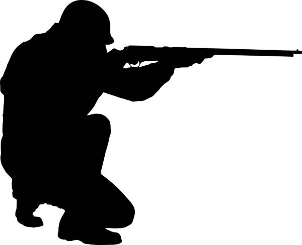 silhouette soldier gun isolated  svg vector cut file