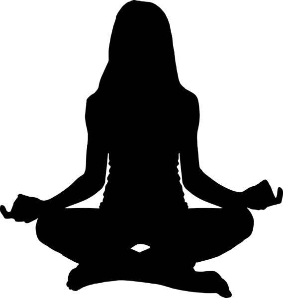 silhouette yoga young woman  svg vector cut file