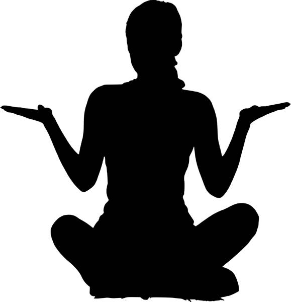 silhouette yoga young woman  svg vector cut file