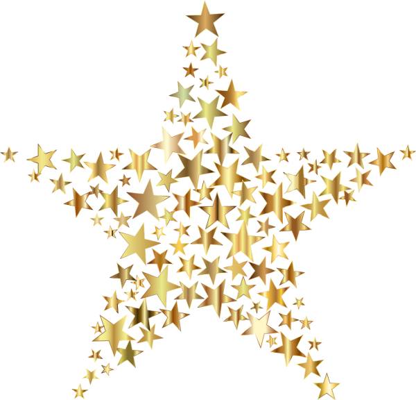 star fractal gold shiny metallic  svg vector cut file