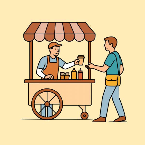 street food food cart selling  svg vector cut file