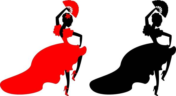 woman dance silhouette flamenco  svg vector cut file