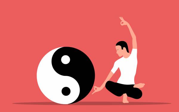 yin and yang yoga balance man zen  svg vector cut file