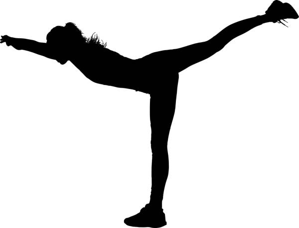 yoga girl silhouette exercise  svg vector cut file