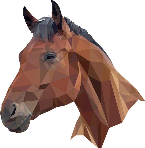 horse head equine low poly horse  svg vector cut file