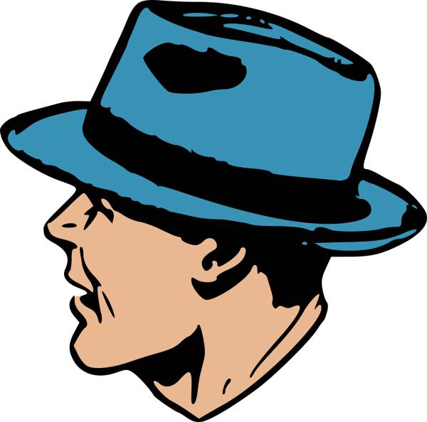 blue hat man retro  svg vector cut file