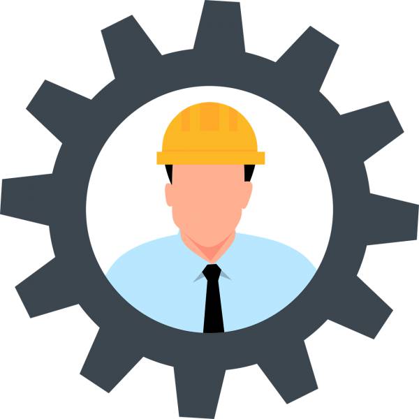 worker gear wheel icon construction  svg vector cut file
