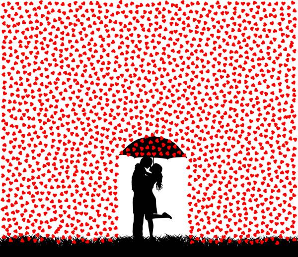 couple love silhouette umbrella  svg vector cut file